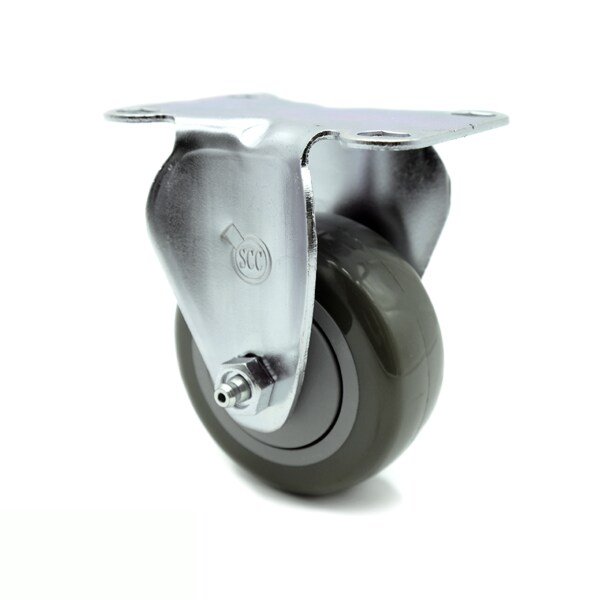 3 Inch Gray Polyurethane Wheel Rigid Top Plate Caster